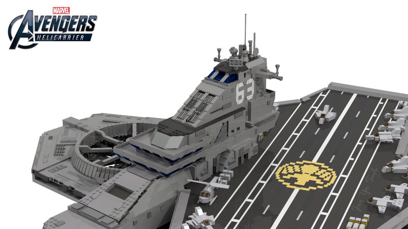 Illustration for article titled It Takes Over 22,000 Bricks Build A LEGO Avengers' Helicarrier